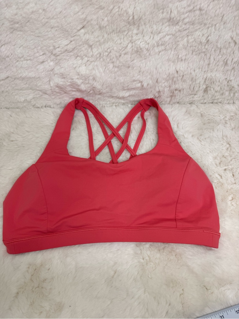 Lululemon Sports Bra Womens 10 Pink Strappy Crossback Yoga Free To Be Serene
